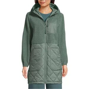 Like New! Lands End Women's Green Quilted Hooded Jacket